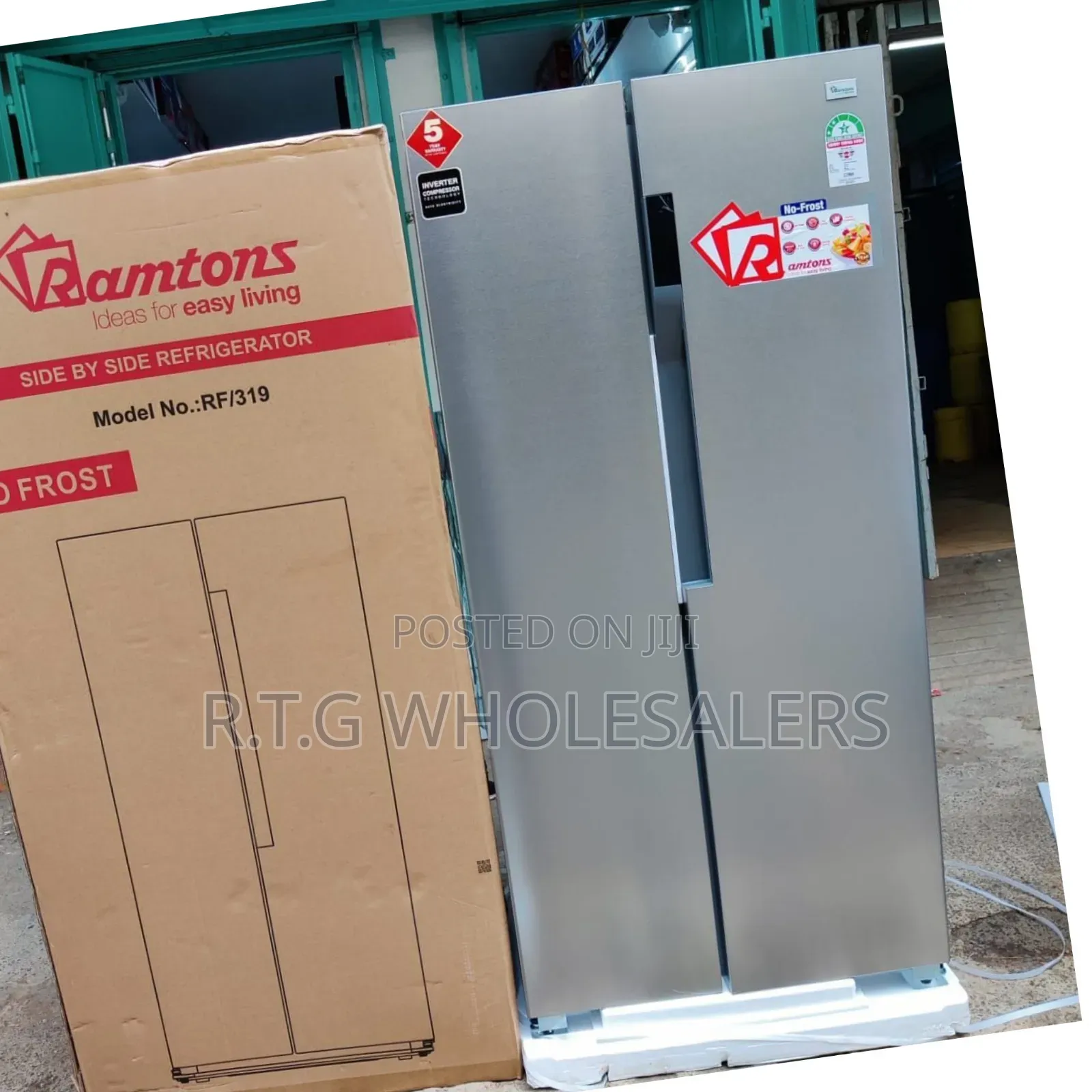 430 L Ramtons Side by Side Fridge Rf/319 – No Frost