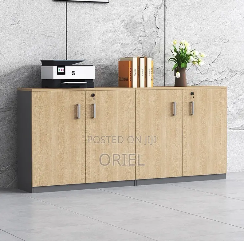 Office Cabinets; Lockable 4-Door Wooden Office Storage Cabinet