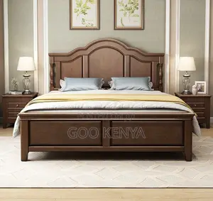 Home Bed; Queen Mahogany Bed Frame With Storage Compartments