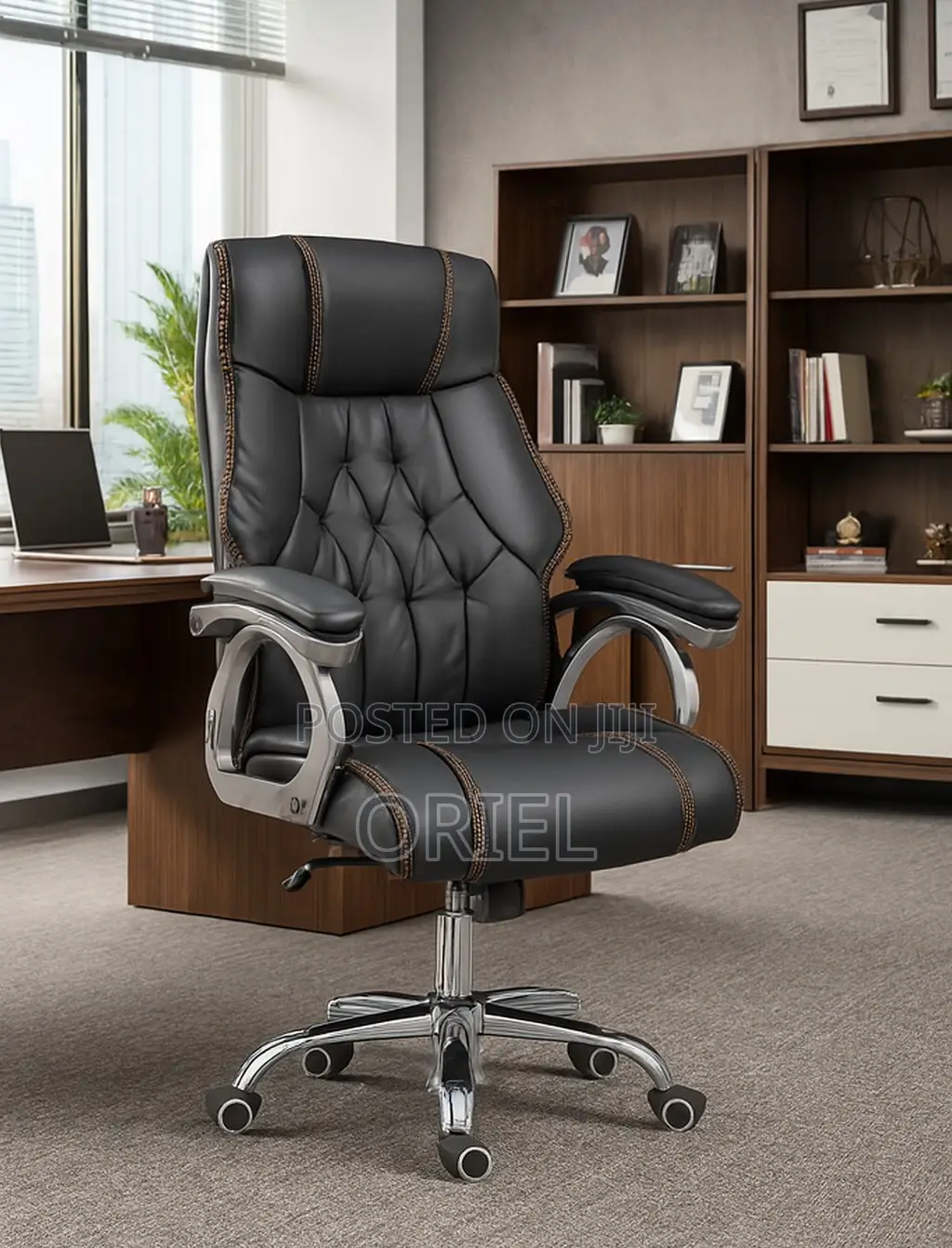 Office Chairs; Professional Leather High-Back Work Chair