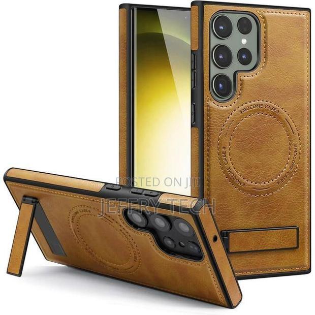 Samsung Galaxy S22 Ultra Case With Stand, Luxury Business Genuine Lea