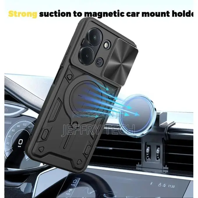 Redmi 15c 4g Blue Case Magnetic Rotating Ring Cover, Protective Phone