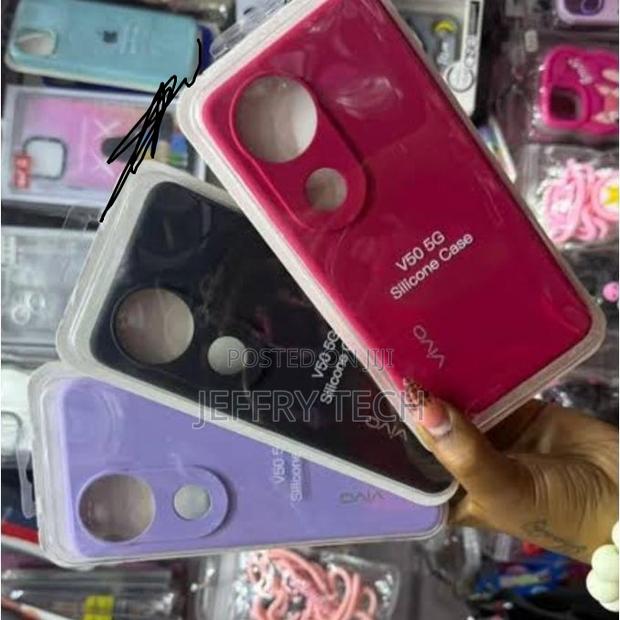 Vivo V50 5g Original Silicone Phone Case/ Cover, Black - thumbnail 3