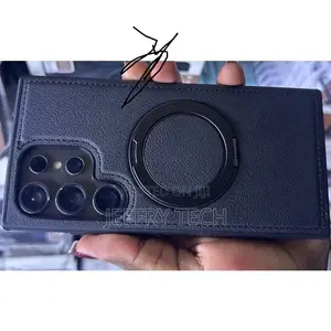 Samsung Galaxy S22 Ultra Premium Magnetic Leather Back Cover With Stan