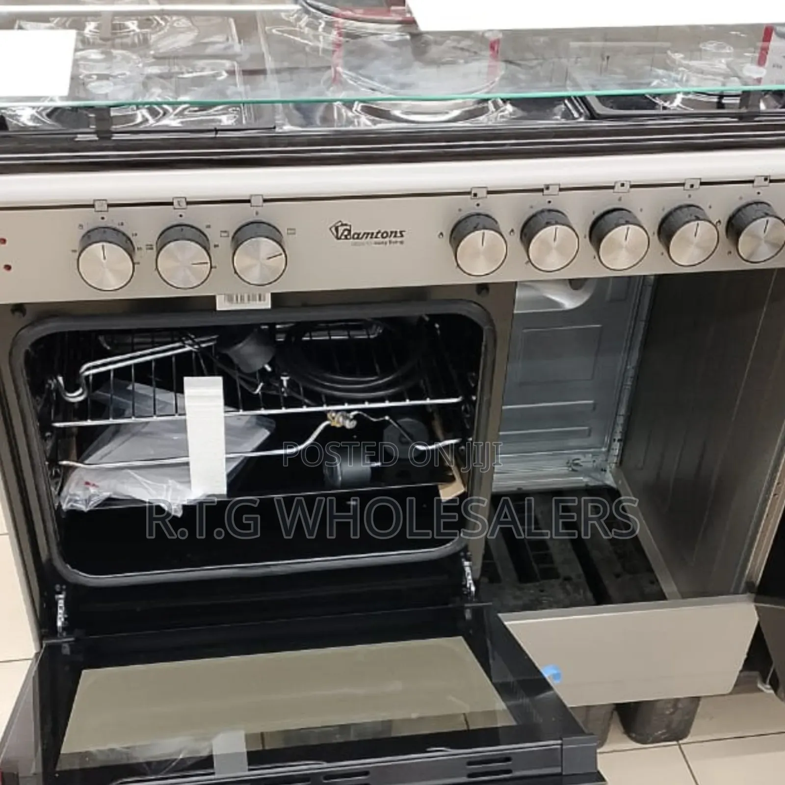 Ramtons 60×90 4 Gas + 2 Electric Cooker With Gas Compartment