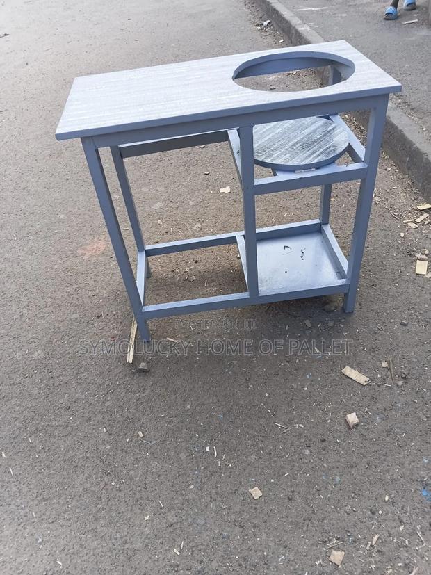 6 Kg Gas Cooker Stand-Kitchen Table - Grey Polished - thumbnail 2