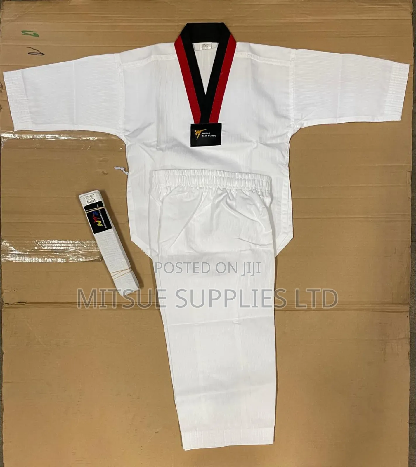 Taekwondo Uniforms For All Ages Fullset W/Top, Bottom And White  Belt