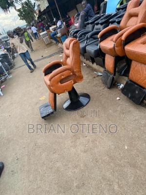 Brown Leather Barber Chairs With Headrest - thumbnail 2