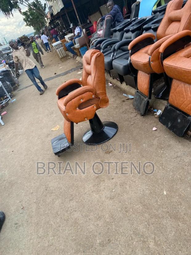 Brown Leather Barber Chairs With Headrest - main view