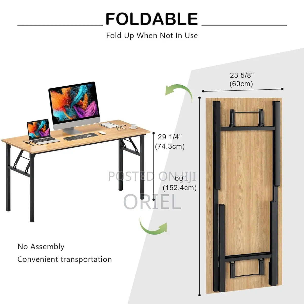Modern Office Study Foldable Table : Folding Computer Table