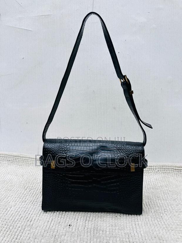 Authentic Saint Laurent Manhattan Black Crocodile-Embossed Bag - thumbnail 2