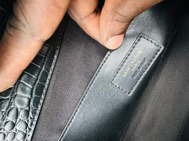 Authentic Saint Laurent Manhattan Black Crocodile-Embossed Bag - thumbnail 5