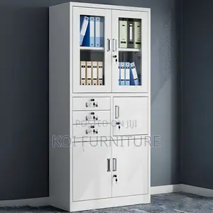 Office Cabinet : Metallic Filing Cabinet With a Built-in Safe