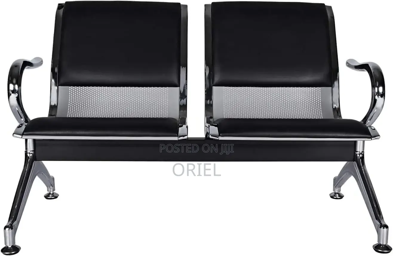 Modern Office Bench : 2-Seater Padded Office Reception Waiting Bench