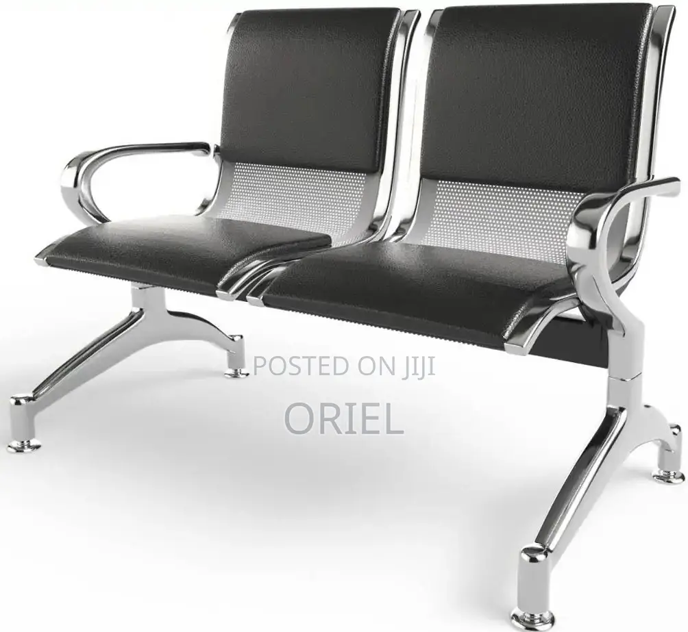 Modern Office Bench : 2-Seater Padded Office Reception Waiting Bench