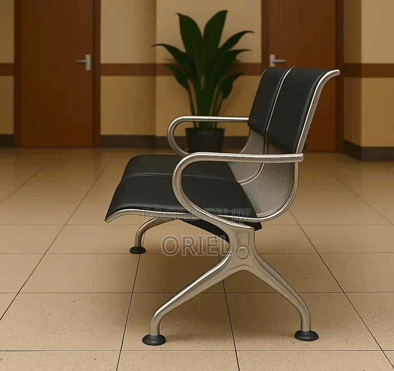 Modern Office Bench : 2-Seater Padded Office Reception Waiting Bench