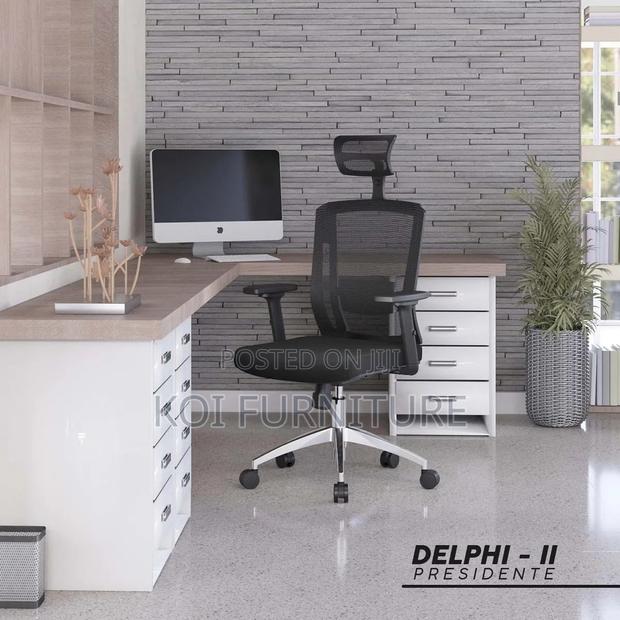 Office Chair : Executive High Back Office Chair-Black-Chrome Base - thumbnail 3