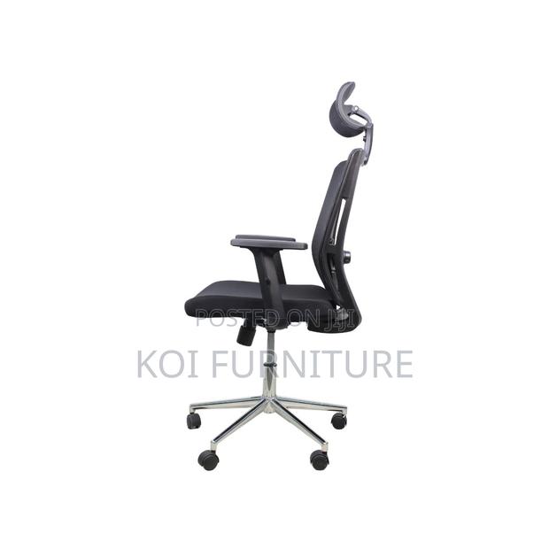 Office Chair : Executive High Back Office Chair-Black-Chrome Base - thumbnail 4