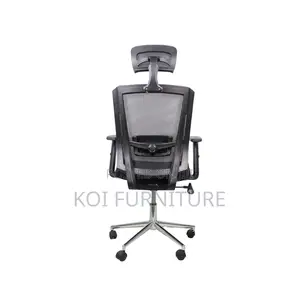 Office Chair : Executive High Back Office Chair-Black-Chrome Base