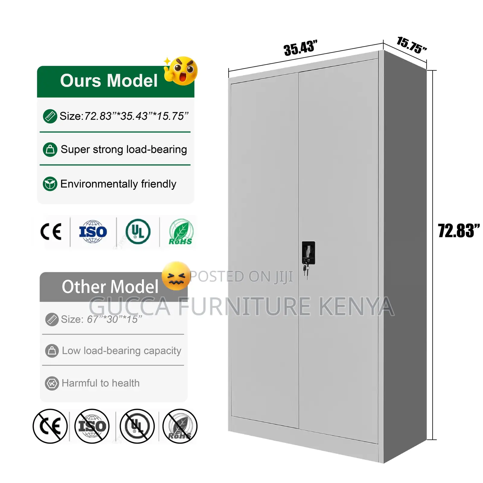 2-door Full Steel Office Filling Cabinet