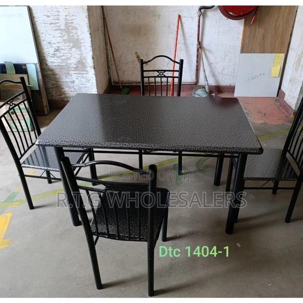 Sleek Executive 4‐Sitter Dining Table Set