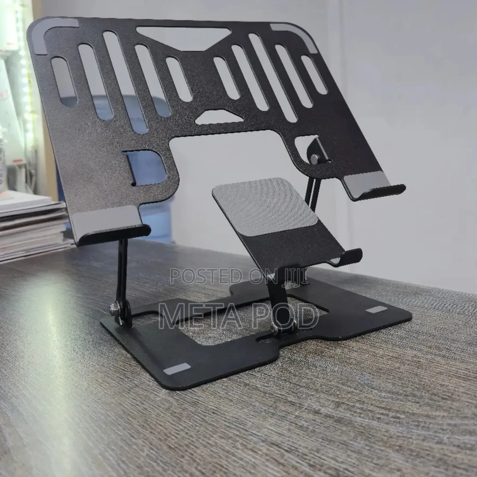 Metal Foldable Laptop Stand With Phone Holder