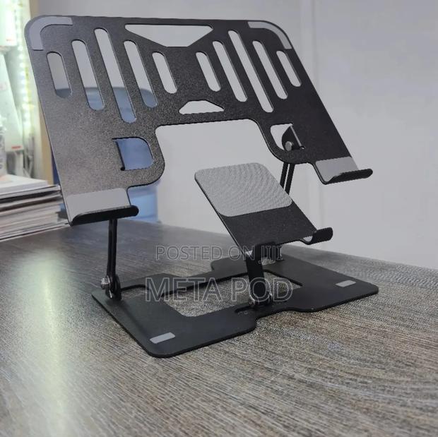 Metal Foldable Laptop Stand With Phone Holder - thumbnail 2