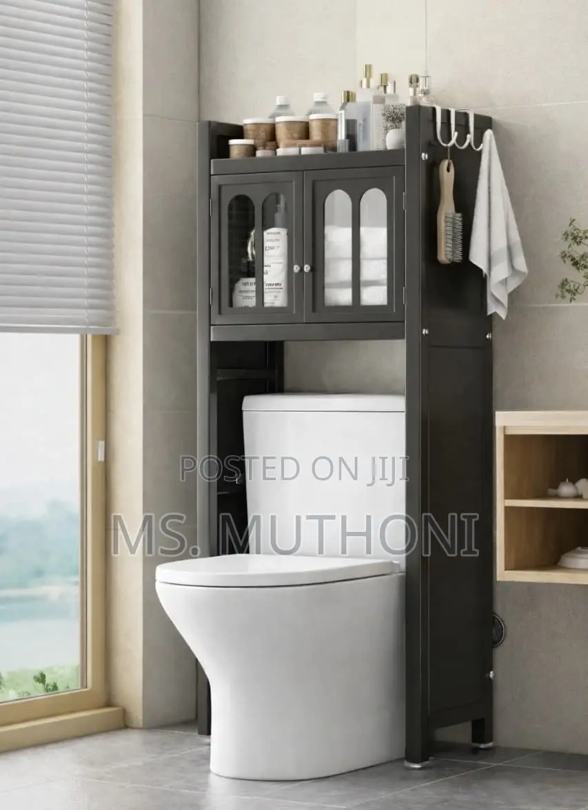 Modern Metallic Premium Finish Aover-the-Toilet Bathroom Storage Rack