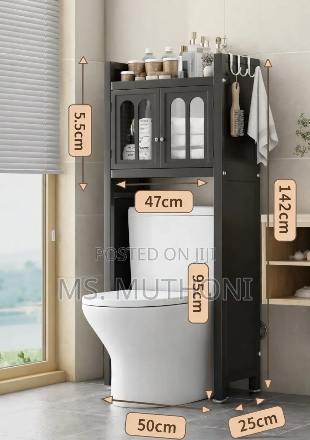 Modern Metallic Premium Finish Aover-the-Toilet Bathroom Storage Rack