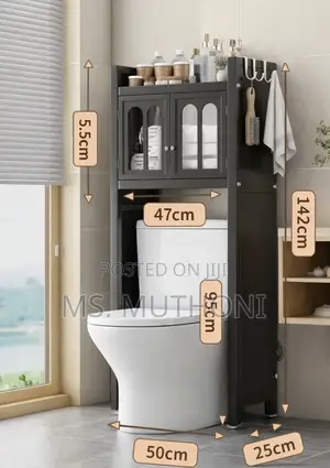 Modern Metallic Premium Finish Aover-the-Toilet Bathroom Storage Rack