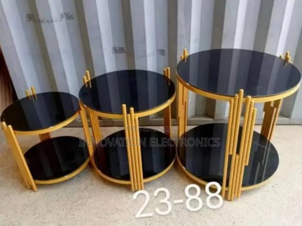 3 in 1 Executive Glass Effect Marble Table