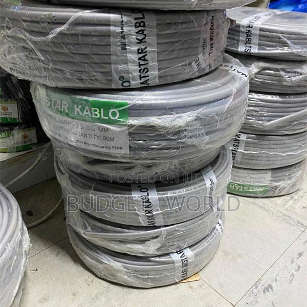 2.5mm Triple Core Grey PVC Electrical Cable for Indoor Wiring