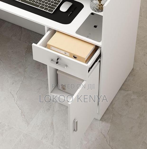 Reception Desk; 1.6 M White Modern Imported Reception Table - thumbnail 6