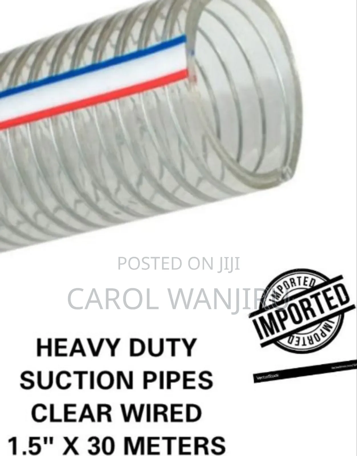Heavy Duty 1.5inch 30m Sunction Pipe /1.5inch 30m Clear Wired Pipe
