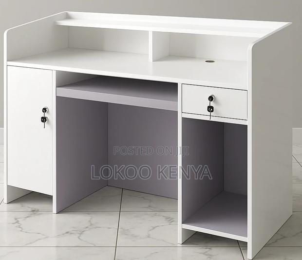 Reception Desk; 1.6 M White Modern Imported Reception Table - thumbnail 11
