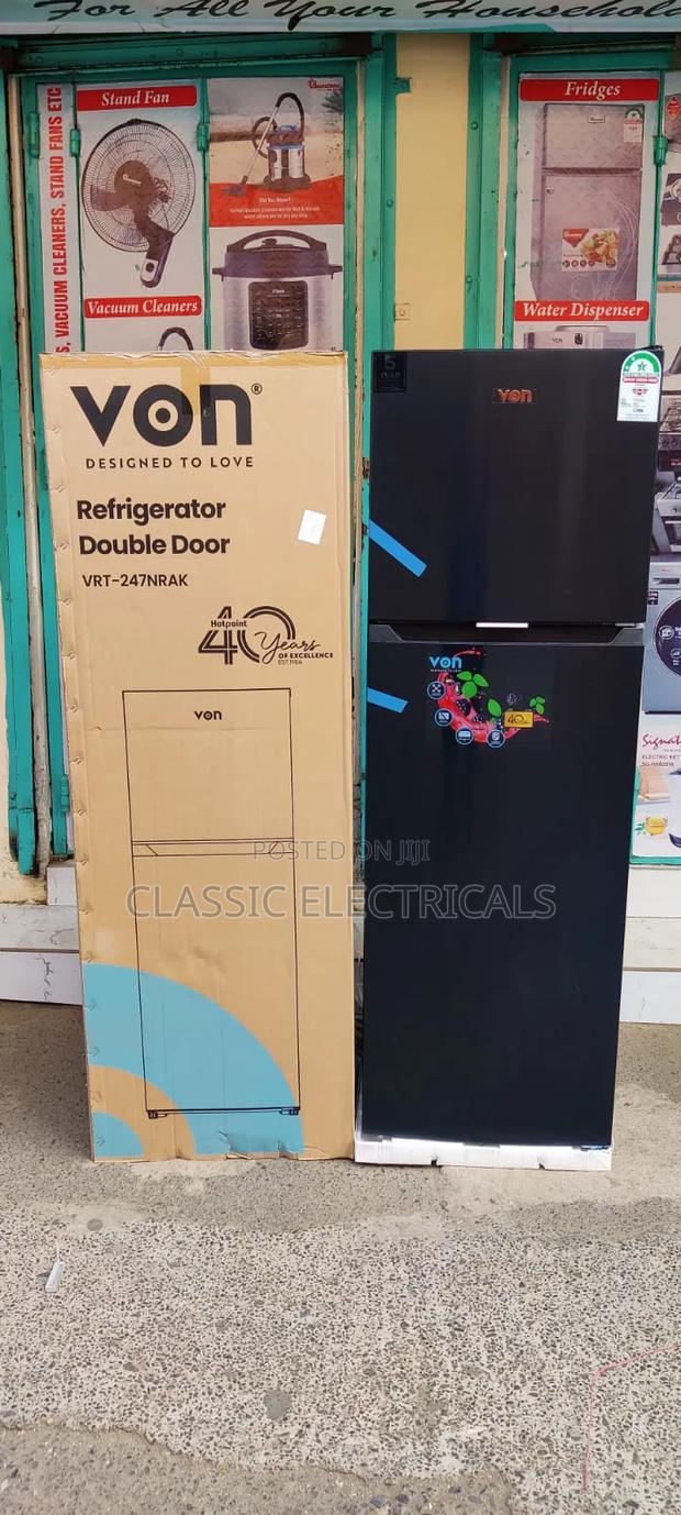*Von 247litres Double Door Fridge