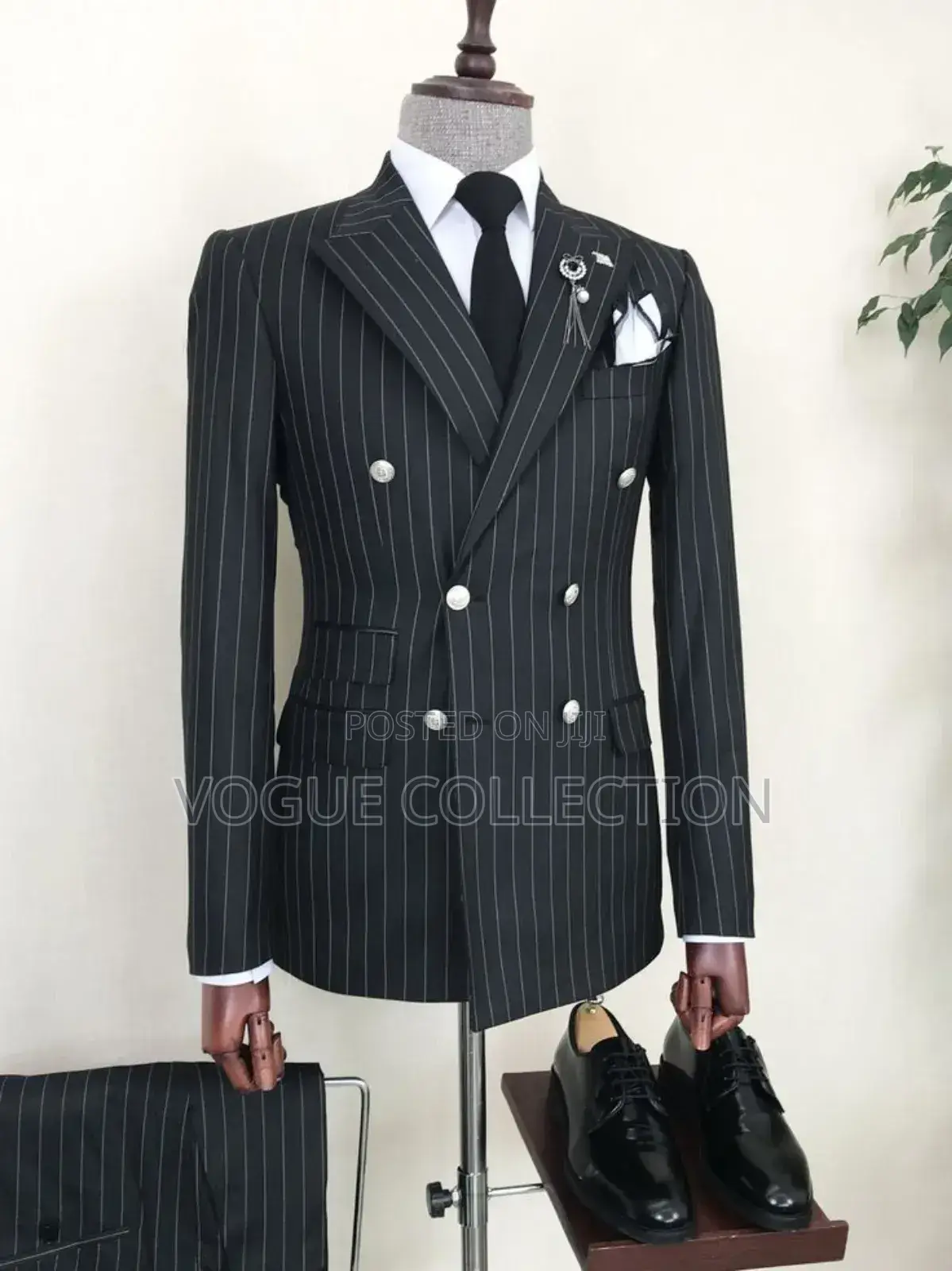 Double Breasted Striped Official Suits