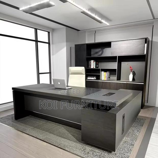 Office Desk; 1800mm Modern Gray Executive Functional Desk