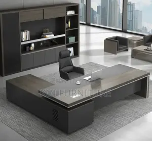 Office Desk; 1800mm Modern Gray Executive Functional Desk