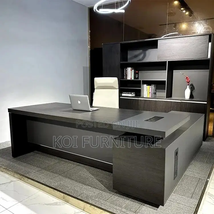Office Desk; 1800mm Modern Gray Executive Functional Desk