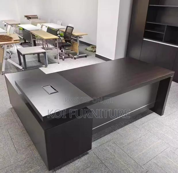 Office Desk; 1800mm Modern Gray Executive Functional Desk - thumbnail 7