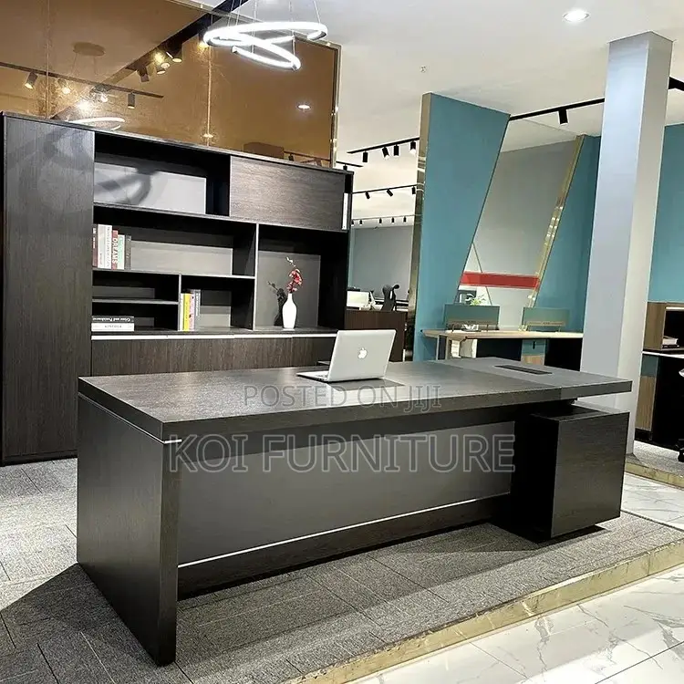 Office Desk; 1800mm Modern Gray Executive Functional Desk