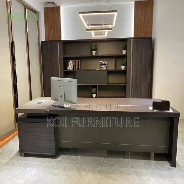 Office Desk; 1800mm Modern Gray Executive Functional Desk - thumbnail 9