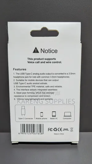 Type-c To 3.5 Aux Audio Cable
