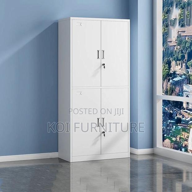 Office Cabinet; Four Doors Steel Executive Gray Cabinet - main view