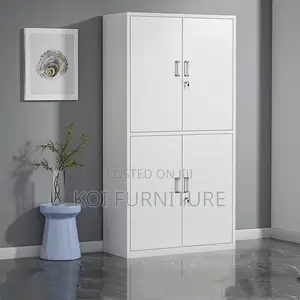 Office Cabinet; Four Doors Steel Executive Gray Cabinet
