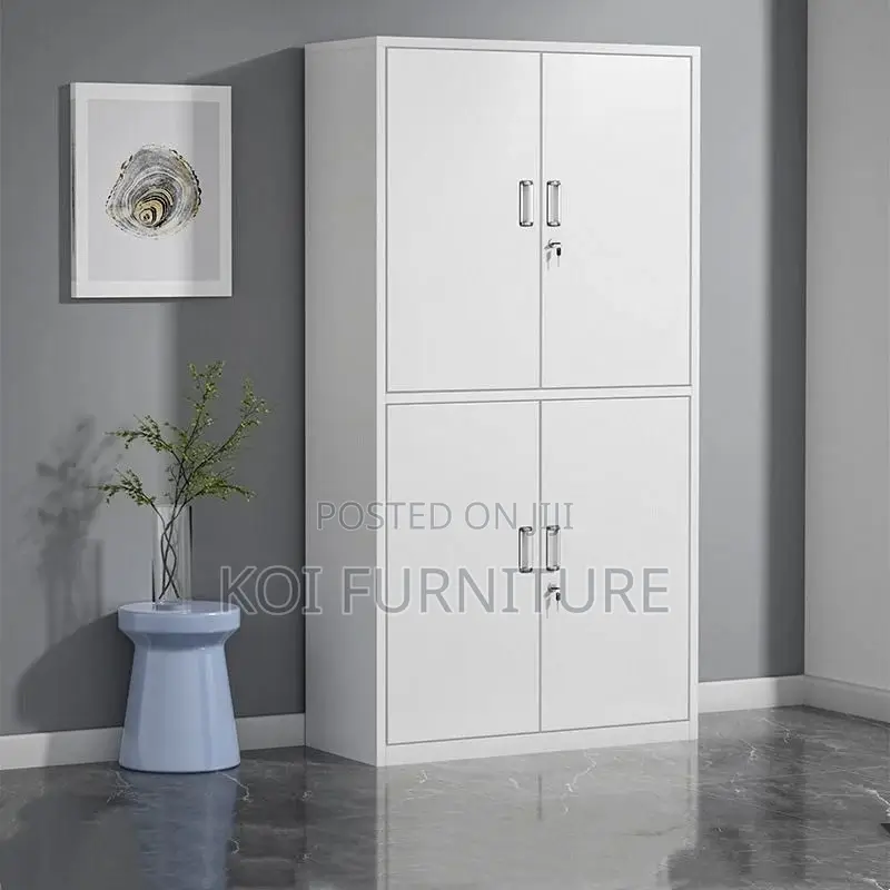Office Cabinet; Four Doors Steel Executive Gray Cabinet