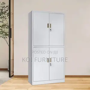 Office Cabinet; Four Doors Steel Executive Gray Cabinet
