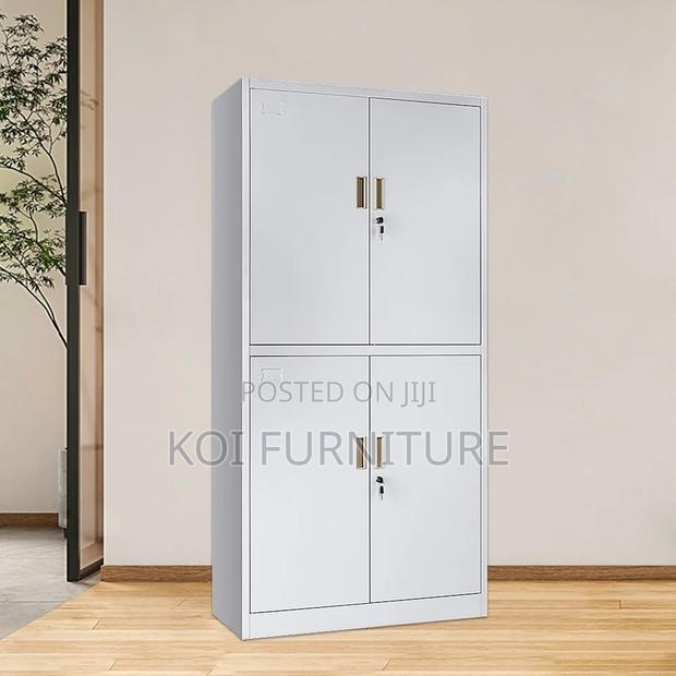 Office Cabinet; Four Doors Steel Executive Gray Cabinet - thumbnail 3