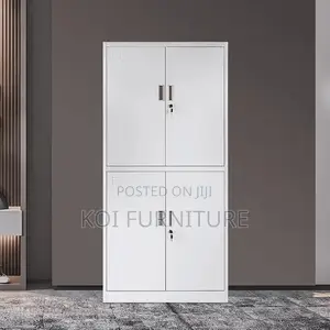 Office Cabinet; Four Doors Steel Executive Gray Cabinet